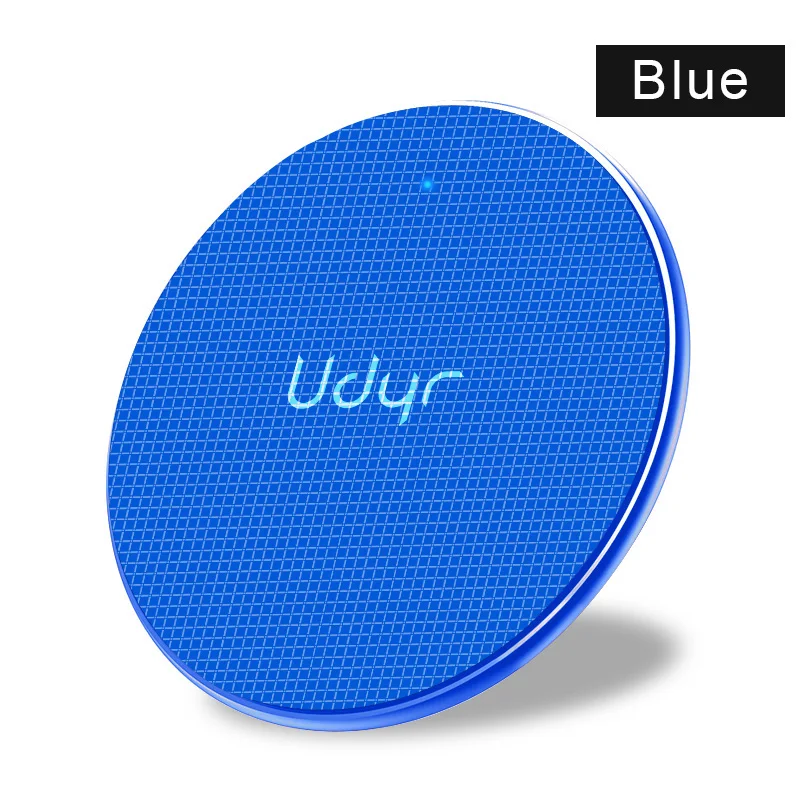 Blue Udyr 10 Вт Беспроводное зарядное устройство для samsung Galaxy S9/S9+ S8 S7 S10 Plus USB Qi Зарядка для iPhone 11 XS Max Быстрое беспроводное зарядное устройство - Цвет: Blue