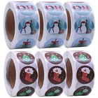 Наклейки рождественские, 1 дюйм, 500 шт.рулон