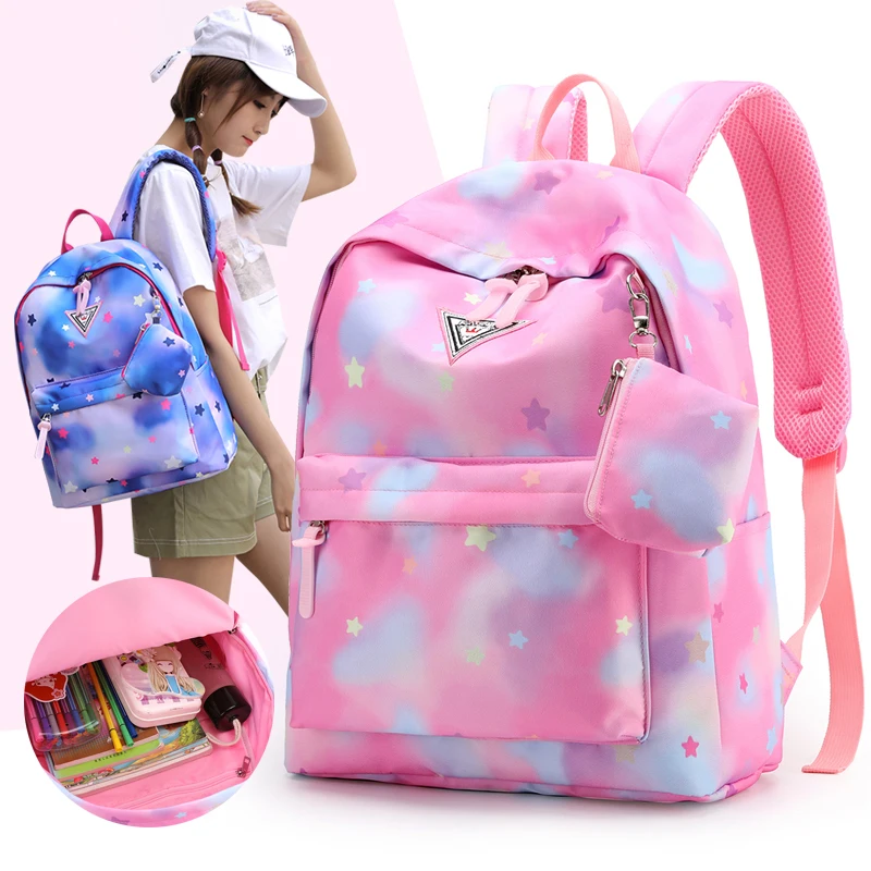 

New Schoolbag Nylon Female Travel Daypack Laptop Backpack Book Schoolbags School Casual Rucksack Women Bag Rugzak