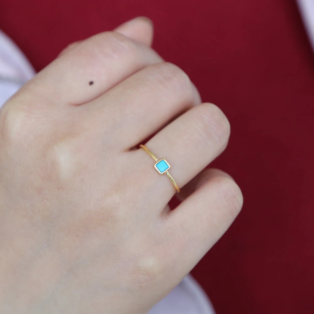 Золотое кольцо наивысшего качества из стерлингового серебра 925 пробы крошечные