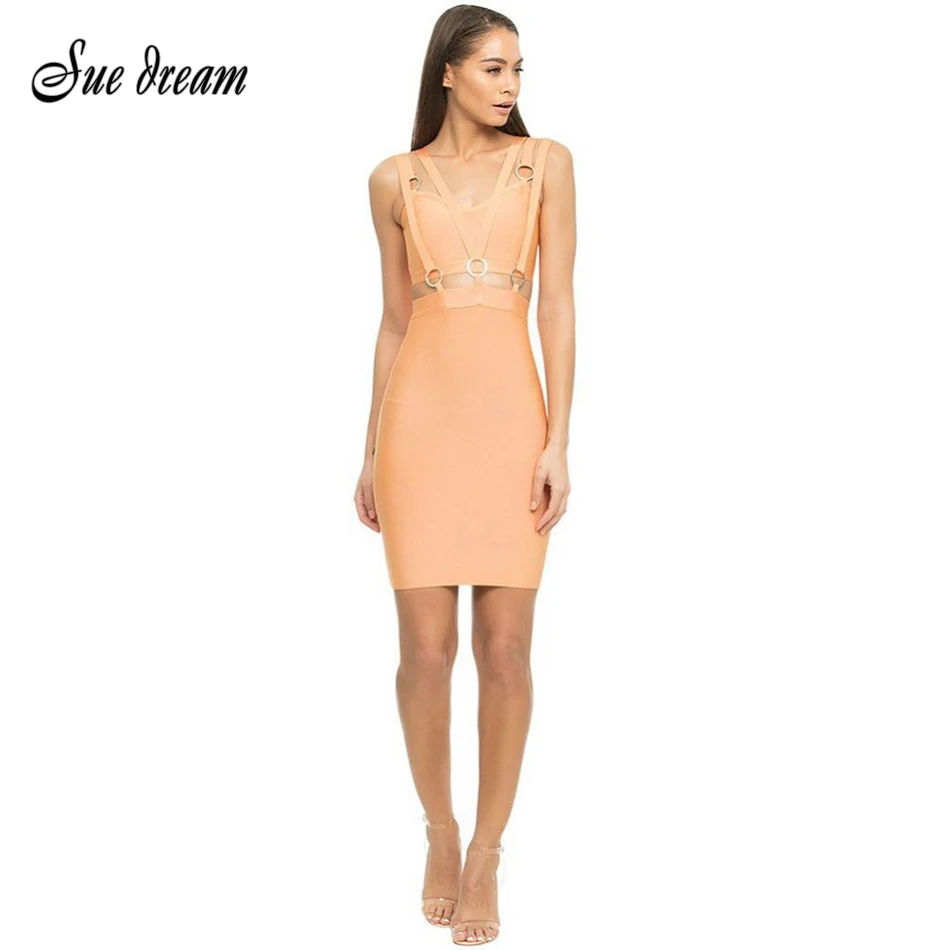 Женское Бандажное платье без рукавов с О образным вырезом элегантные вечерние