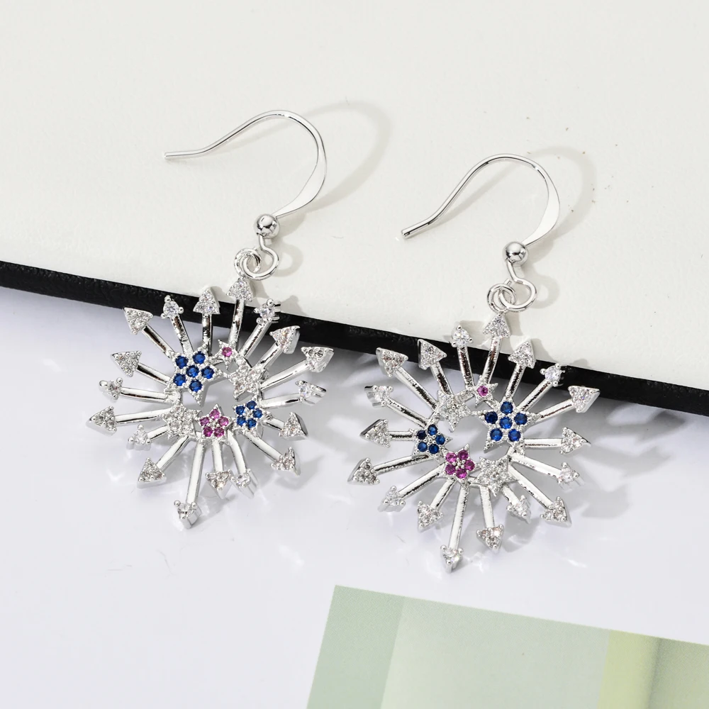 Евро-американские модные радиоактивные пятиугольные циркониевые серьги