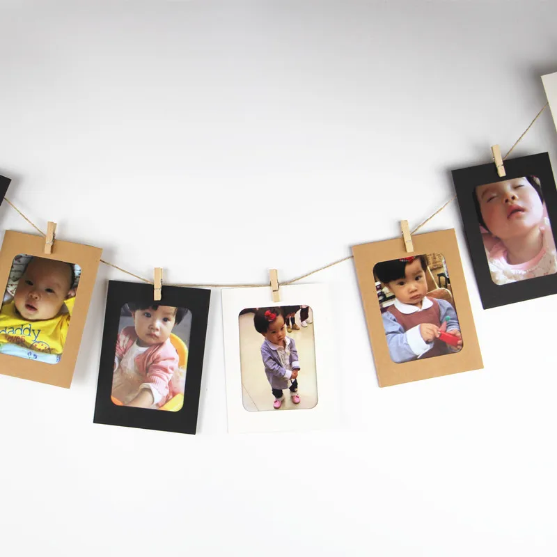 10 шт. DIY деревянная детская фоторамка Клип бумажный держатель для фотографий украшение стены для свадьбы Выпускной фотобанк реквизит
