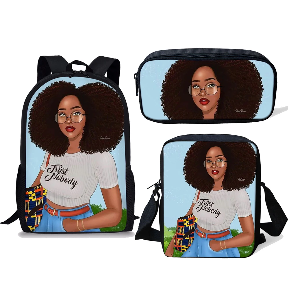 

NOISYDESIGNS Kids School Bags Black Girl Magic Afro Lady Printing Children Backpack Teenagers Shoulder Book Bag Mochila Escolar