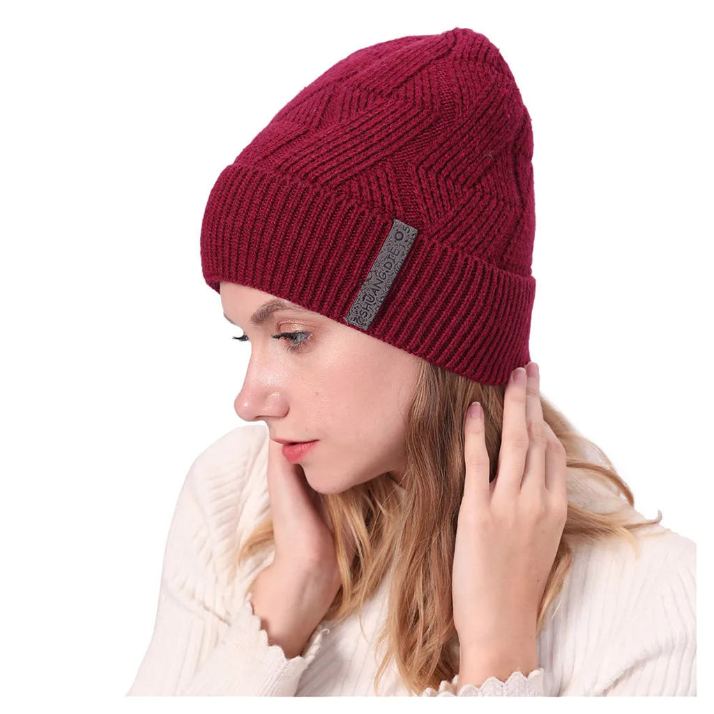 Унисекс сохраняющая тепло зимняя повседневная однотонная вязаная шерстяная