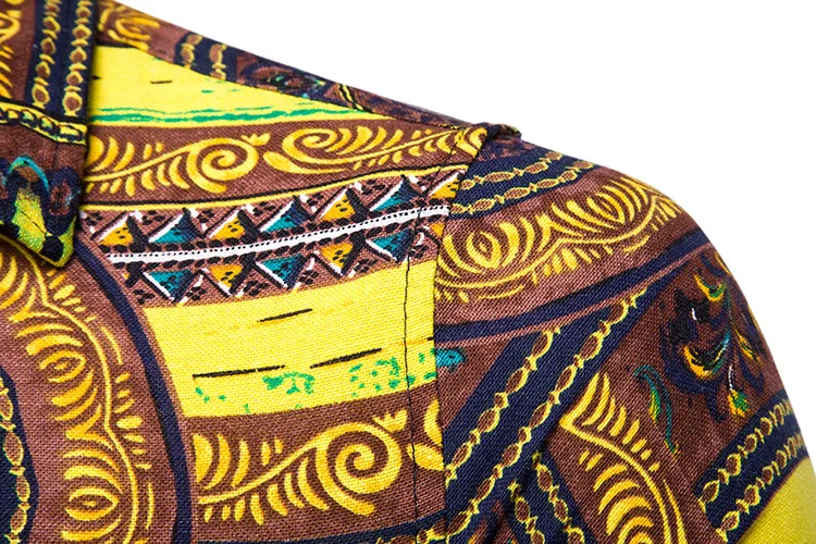 Рубашка мужская с цветочным принтом гавайская блуза коротким рукавом