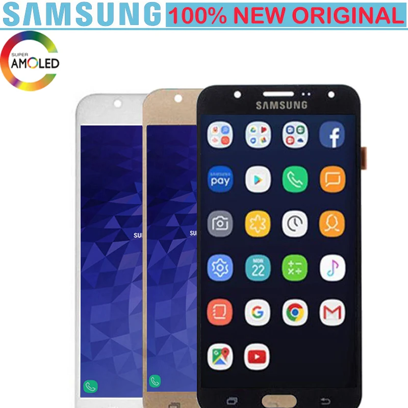 100% AMOLED 5 ''ЖК дисплей в сборе для SAMSUNG Galaxy J7 2015 J700 J700F J700M J700H Замена сенсорного ЖК