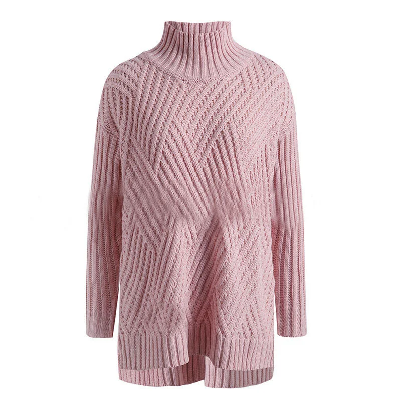 

TRODEAM Woman Thicken Turtleneck Sweater 2021New Autumn Winter Long Loose Pullovers Thick Knitted Warm Loose Causal Jumper Women