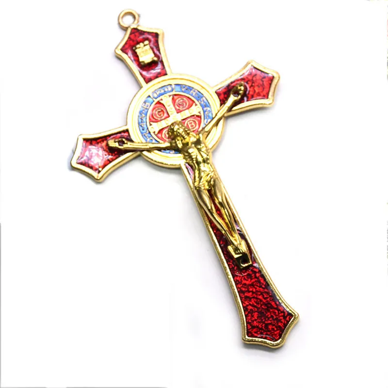 

12*7cm Metal Dripping Oil Cross, Bitter Image Of Jesus Christ, Religious Prayer Decoration Supplies Pendant Ornaments