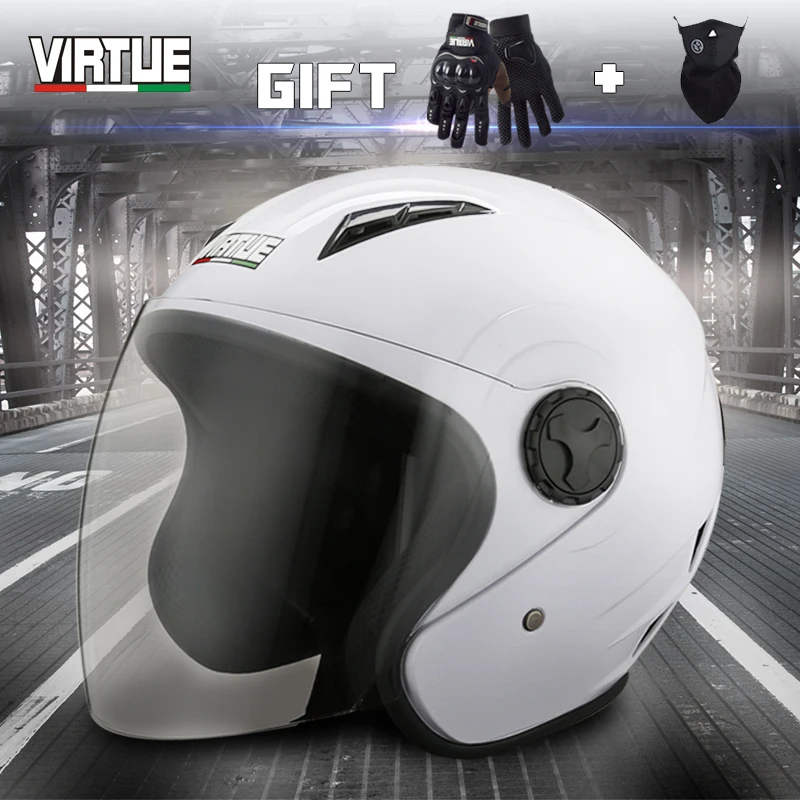 Мотоциклетный шлем VIRTUE для мужчин и женщин всесезонный модный на пол лица