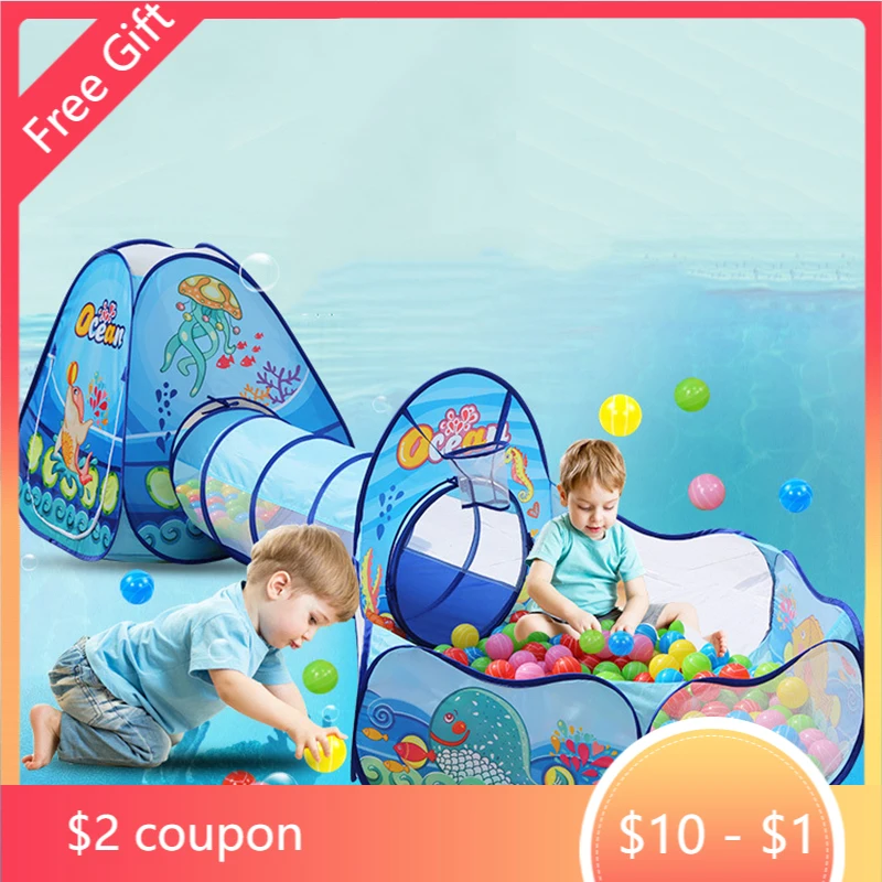 

3 Pcs / Set Children's Tent Portable Kids Tents Children Ball Pool Ball Pit Crawling Tunnel Baby Play House Folding Outdoor Toys