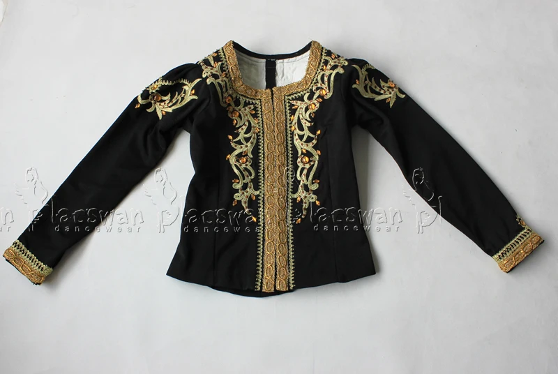 Черно Золотая мужская туника с лебедем и озером изготовленная на заказ BT790|ballet