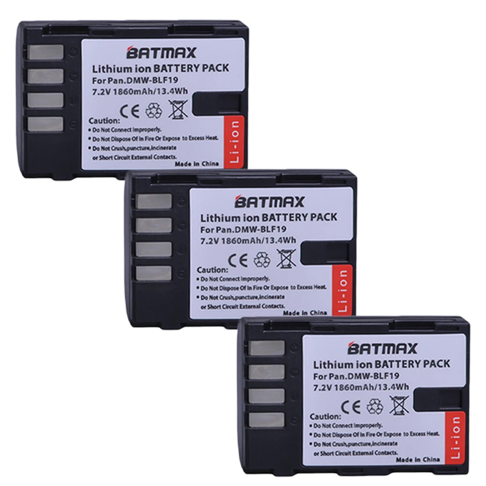 3Pcs 2 шт. 1860 мАч DMW-BLF19, DMW-BLF19e, DMW-BLF19PP батарея для Panasonic Lumix DC-GH5, DMC-GH3, DMC-GH3K, GH4, GH4K цифровой камеры - Цвет: 3Pcs
