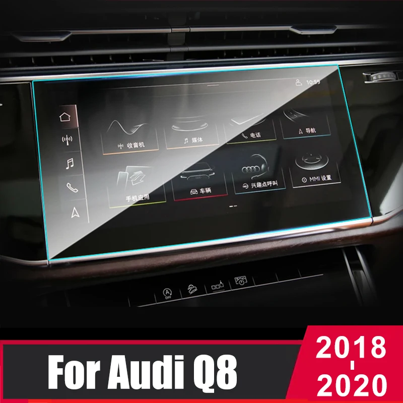 

Для Audi Q8 2018 2019 2020 закаленное стекло для автомобиля GPS навигационная пленка панель монитора защитная пленка наклейка аксессуары