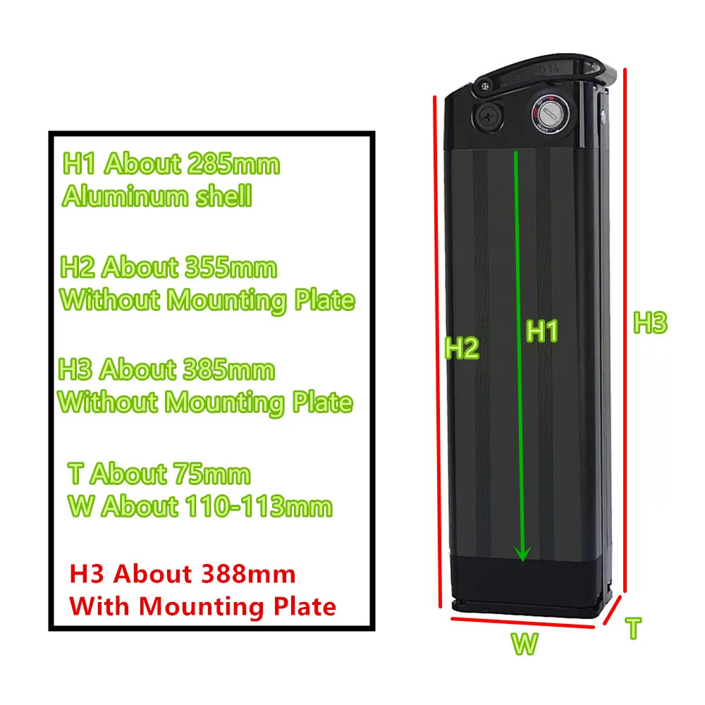 Аккумулятор для электровелосипеда Silver Fish литий-ионная батарея 48 В 18 А/ч 36 14 а/ч 24 15