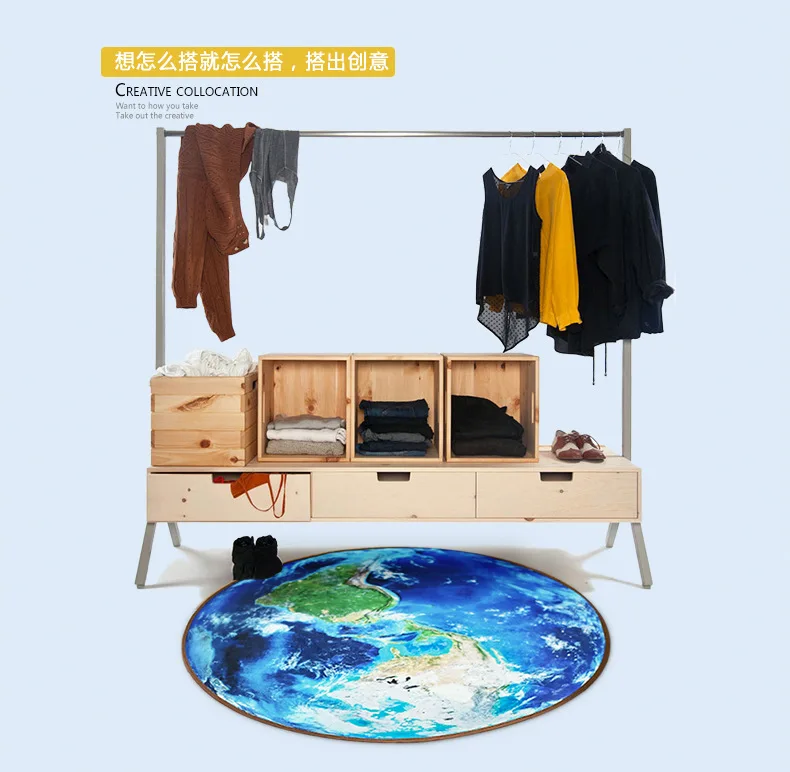 Creative moon study round carpet living room tea table cushion bedroom computer chair bedside hanging chair cushion ocean rug
