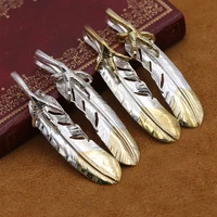s925 sterling silver jewelry retro thai silver mens and womens eagle claw feather pendant sweater chain pendant