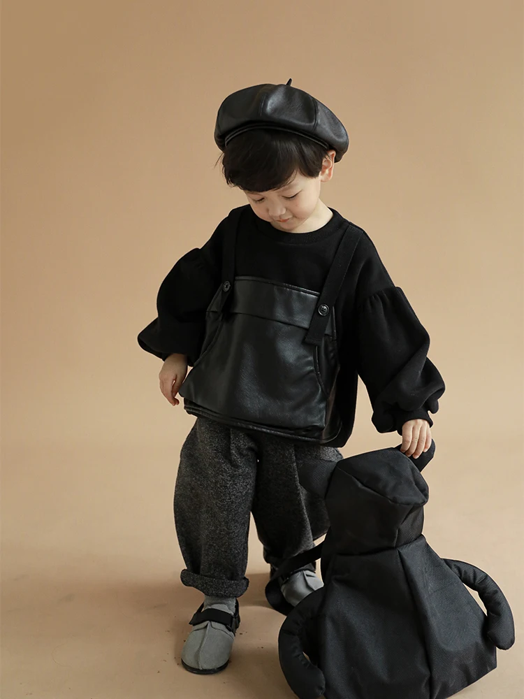 

Boy Spring Autumn New Clothes Children Korean Handsome Fake Two-Piece Sweatshirt Baby Fashion Top
