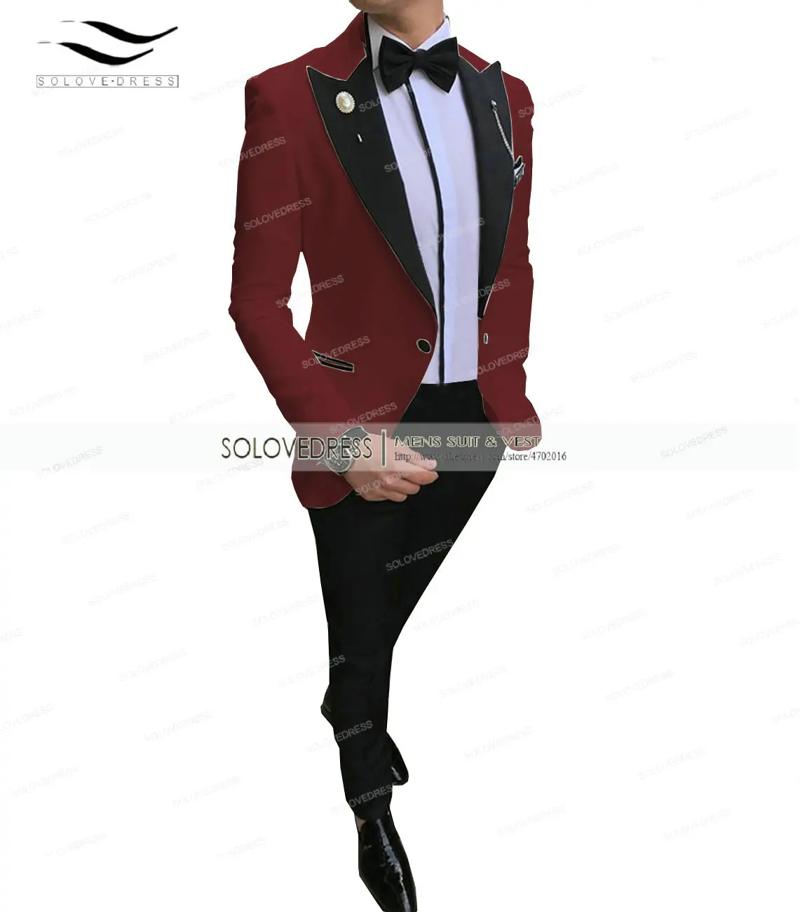 Мужские деловые костюмы из 2 предметов классический шерстяной Блейзер и брюки