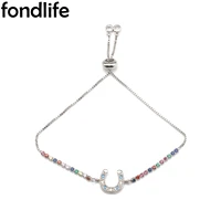 fashion u shaped bracelet horseshoe lucky elegant woman gift brass chain jewelry 2021 hand woven rope adjustable couple present