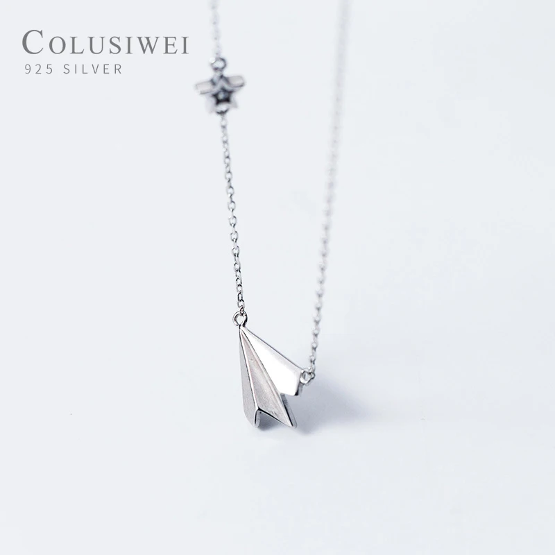 Colusiwei бумажный самолет и звезда кулон ожерелье для женщин дети подарки подлинный