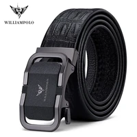 williampolo men luxury brand belts automatic metal buckle high quality business male genuine leather vintage belts cowskin strap