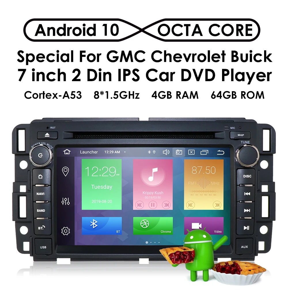 Автомагнитола 2DIN 4 Гб + 64 ГБ PX5 IPS DVD GPS навигация для GMC Yukon Sierra Chevrolet Chevy Tahoe