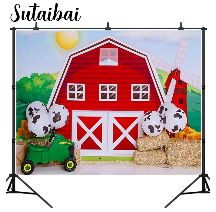 

Фон для фотосъемки ферма красный сарай деревенские животные сено детский день рождения вечеринка Декор Портрет фон фото студия реквизит
