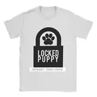 Мужские Заблокированные футболки для БДСМ с щенком, основная ведомая игра, мастер подачи, сексуальные мужские топы, футболка, простой дизайн, футболка с круглым вырезом