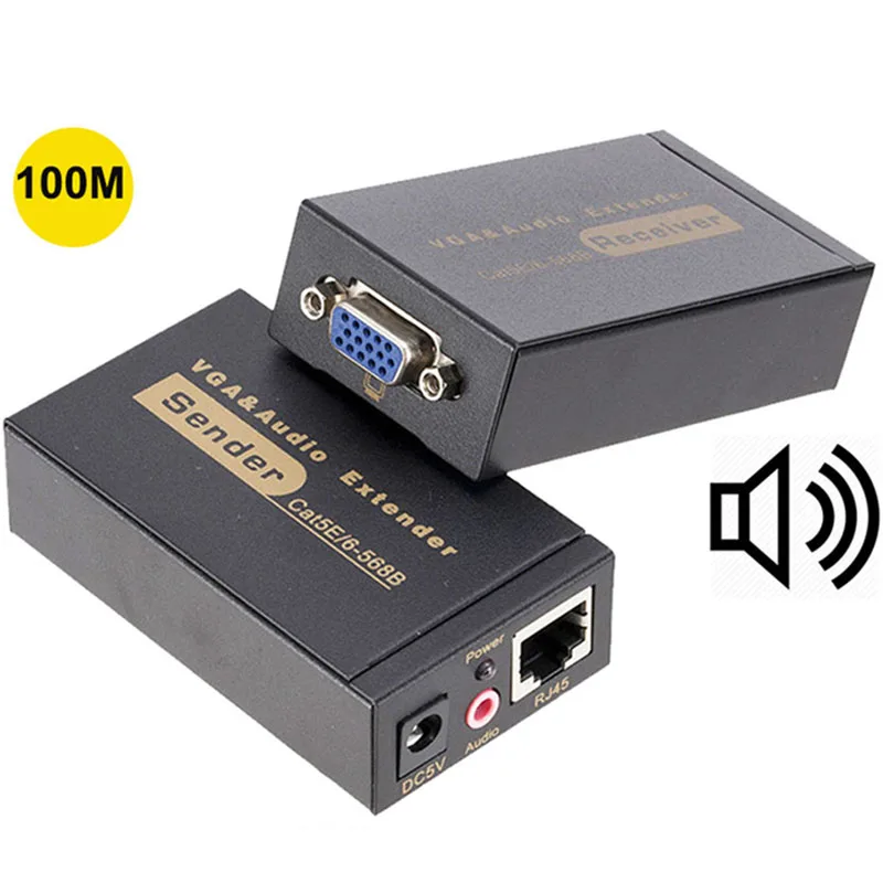 Удлинитель VGA UTP удлинитель RJ45 в Ethernet конвертера через cat5e/6 кабелей до 100 м/60 м |