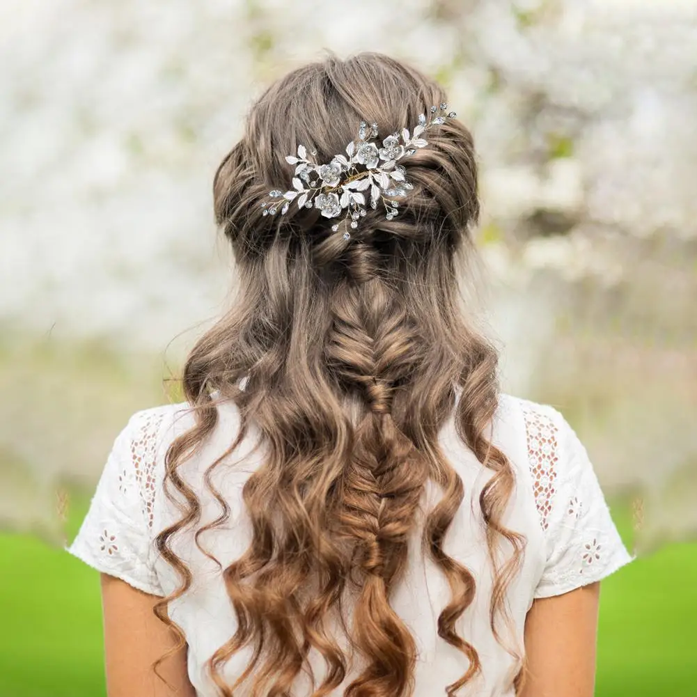 

Bridal Rhinestone Side Hair Comb Barrette Wedding Hair Accessory For Weddings Communion Parties Dances And More Occasions