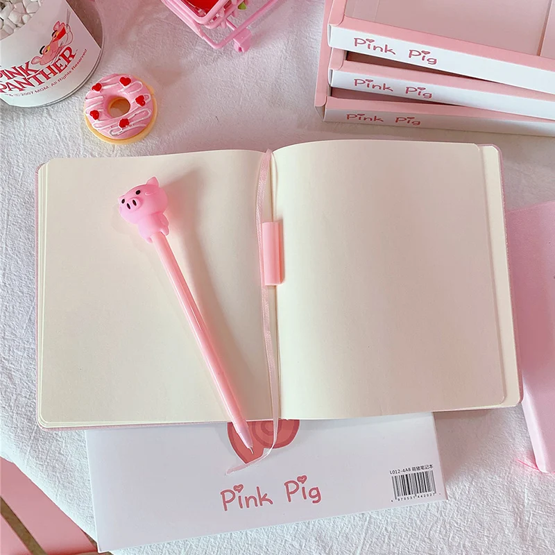 

New Pig Journal Notebook Pen Set Lovely Gifts for Girls PP Cover Note Book Traveler Journey Memo DOM668