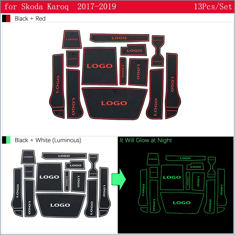Противоскользящий резиновый подстаканник со слотом для ворот Skoda Karoq 2017 2018 2019