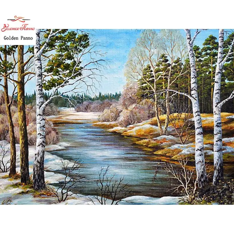 Diamante Bordado Inverno Floresta Quadrado Strass Pintura Diamante Ponto Cruz Mosaico Decorao Casa Presente