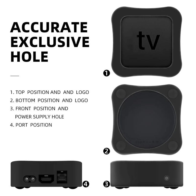 Защитный чехол совместимый с Apple TV 4K 5/4-Противоскользящий противоударный