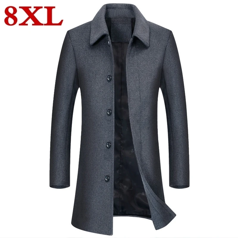 Размера плюс 8XL 7XL 6XL высокого качества Верхняя одежда &amp пальто однобортный