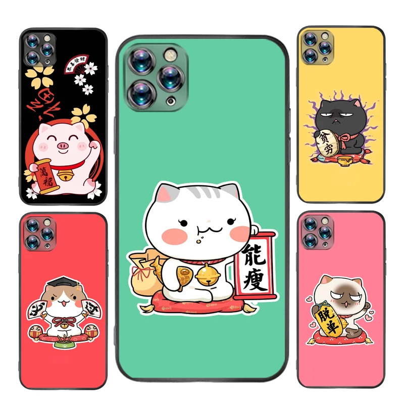 

Chinese Cat Color Blessings Phone Case For iPhone X XS XR MAX TPU Cellphone Mobilephone Cheap Best Full Protection Smartphones