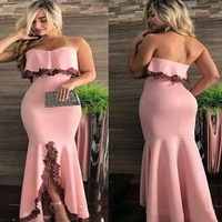 elegant cheap pink sweetheart prom dresses burgundy lace applique boho sleeves high low backless formal dress evening party wear