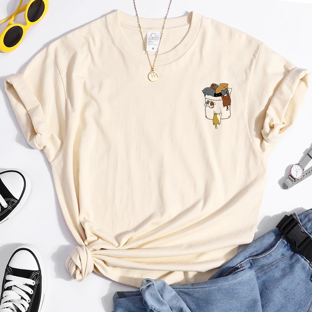 

Cute Pocket Animal T Shirt Casual Cartoon Tee Tops Womens Street Harajuku Streetwear Short Sleeve Oversize T Shirts For Female