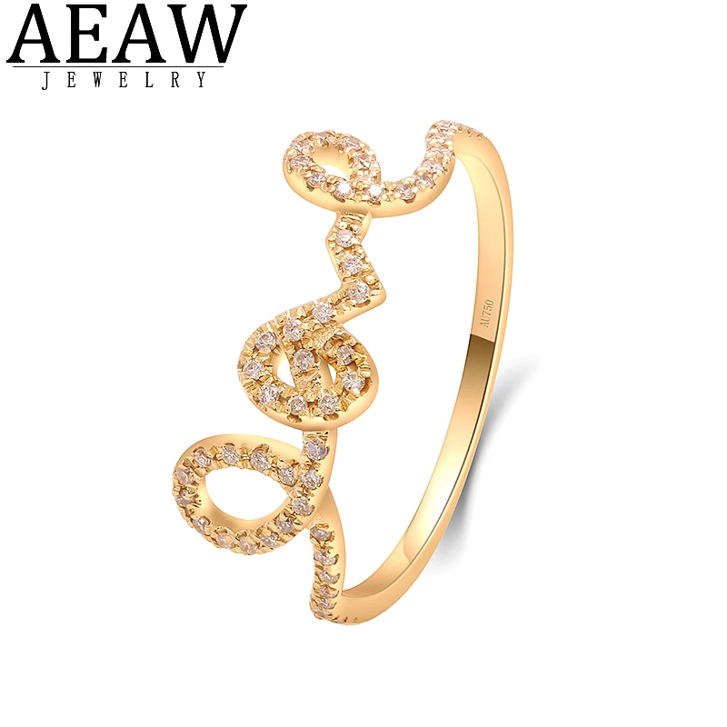 

AEAW 100% Real Natural Diamond Band Rings 0.151CTW H color Si1 Round Cut Fine Ring for Women Certification Solid 14k Yellow Gold