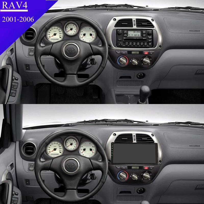 Автомобильный мультимедийный плеер 2G + 32GROM 2.5D 2Din Android 10 GPS для Toyota RAV4 2001 2002 2003 2004 2005