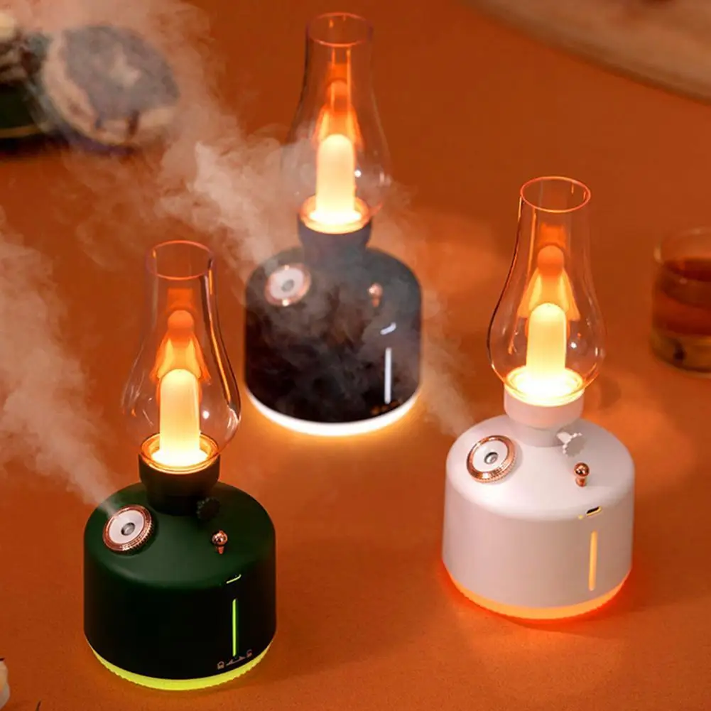 

Retro Lamp Air Humidifier Wireless Aroma Diffuser Rechargeable Essential Oil Lights Cool Mist For Christmas gift
