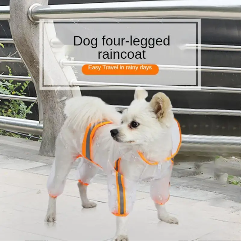 

Dog Reflective Raincoat Clothes Puppy Medium Large Pet Clothing Waterproof Jumpsuit Jacket Coat Cat Supplies Transparent Hoodies