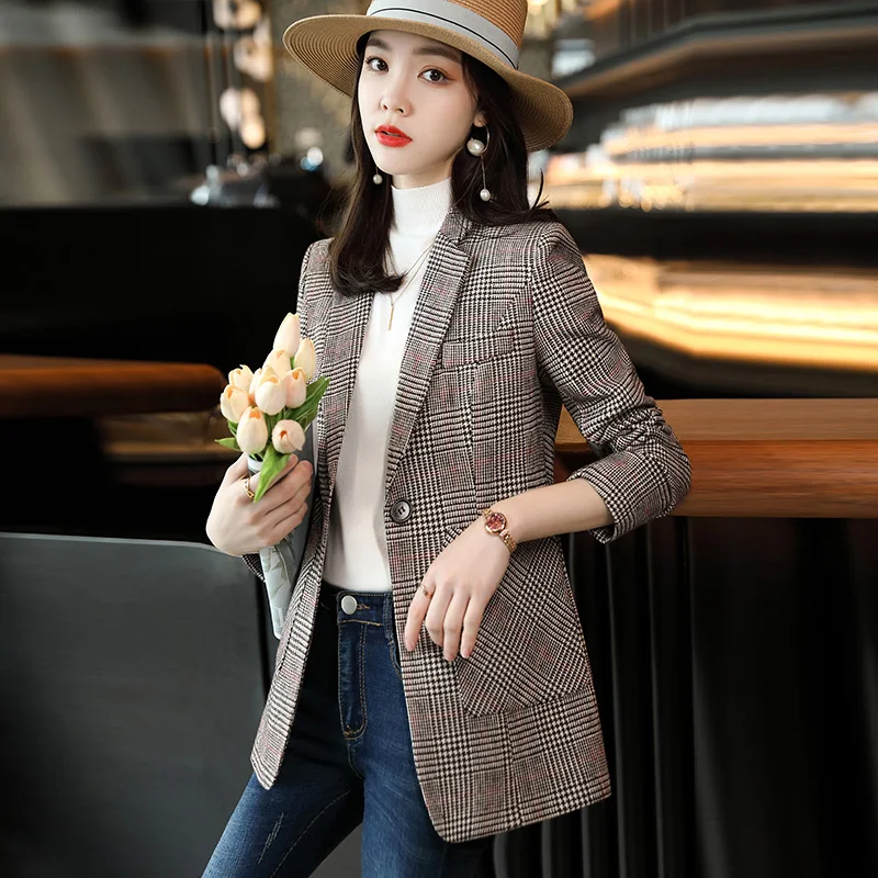 Женский блейзер Толстая куртка Осень-зима 2021 офисные женские повседневные