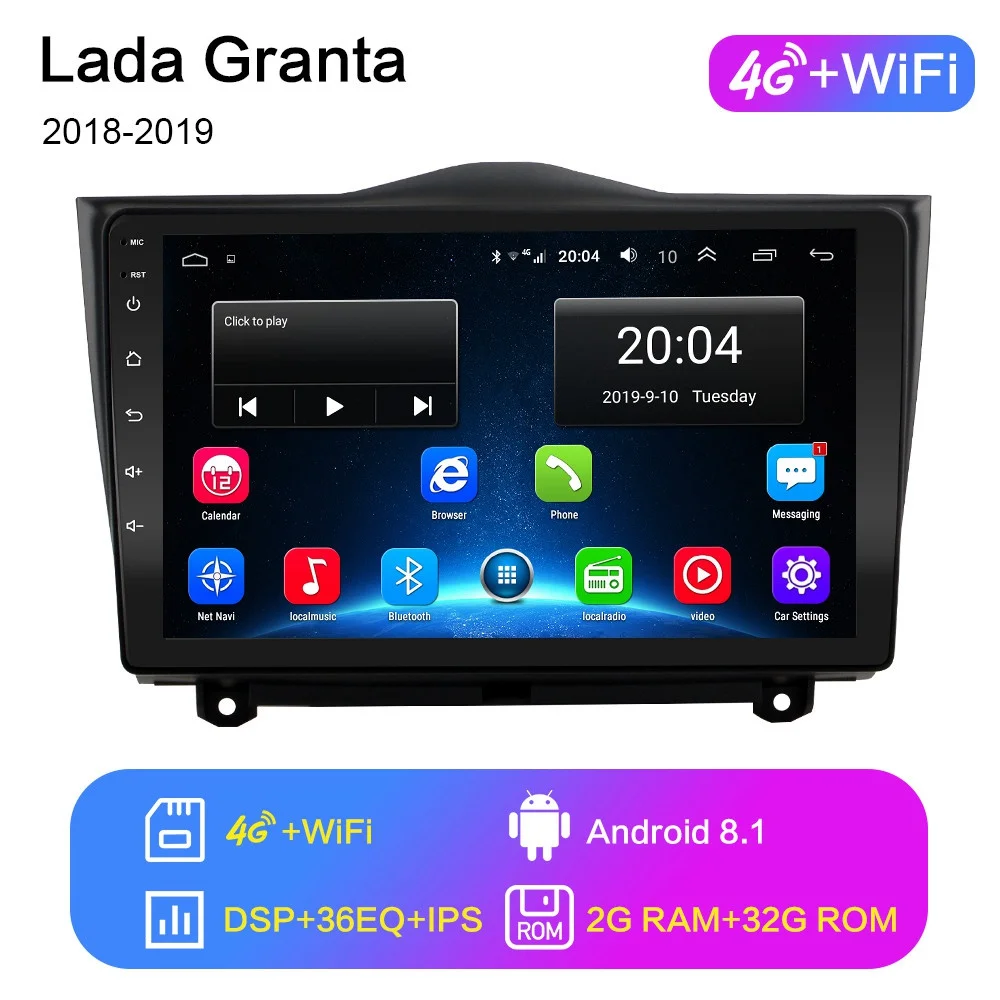 4G-WIFI 2G-32G 2G+ 32G " 2din Android 8,1 автомобильный Радио мультимедийный плеер для Lada Granta автомобильный Радио gps навигация wifi плеер без DVD - Цвет: 4G-WIFI 2G-32G