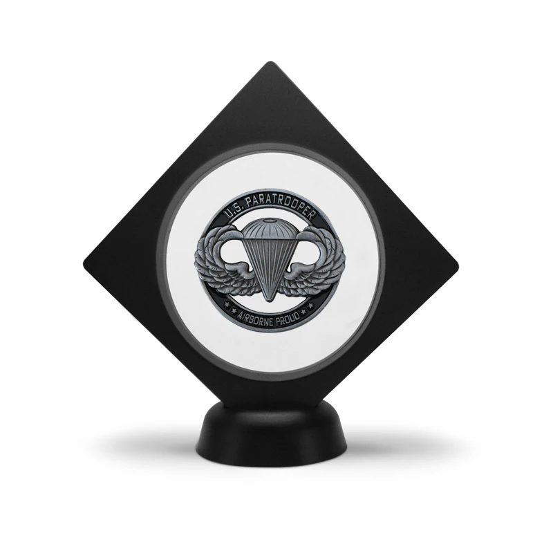 coin with stand WR США армейская металлическая памятная монета США десантник вызов копия монеты с монетной капсулой для коллекции - Цвет: coin with stand