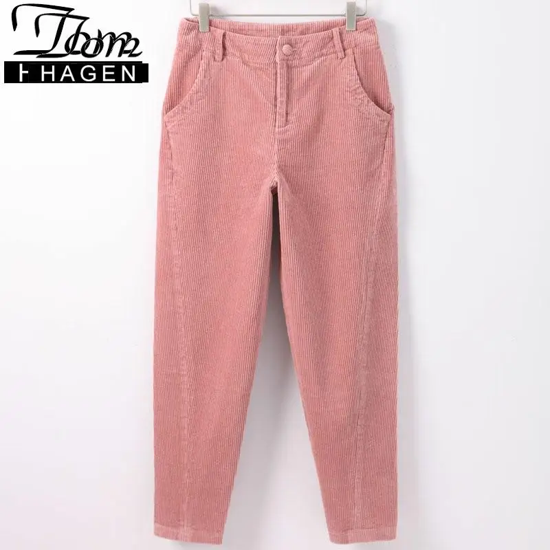 Женские свободные брюки шаровары Tom Hagen повседневные вельветовые большого