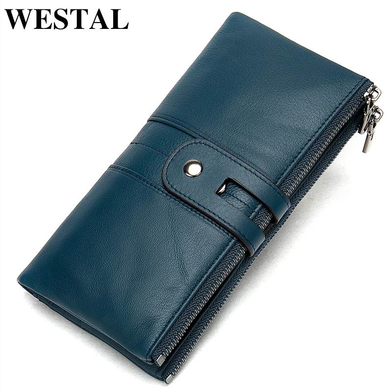 Женский кошелек WESTAL из натуральной кожи/кошелек для женщин/женская модная женская сумка-Клатч женский кошелек длинный держатель для карт 8560