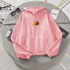 Толстовка женская оверсайз с капюшоном и принтом яичного желтка