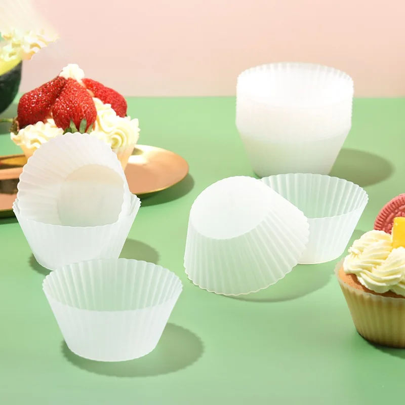 

7cm DIY Non-Stick Heat Resistant Reusable Silicone Cake Molds Transparent Cupcake Mold Cake Muffin Mold Baking Supplies
